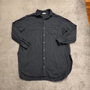 Free People x CP Shades Gauze Oversized Button Tunic Top Dress Black